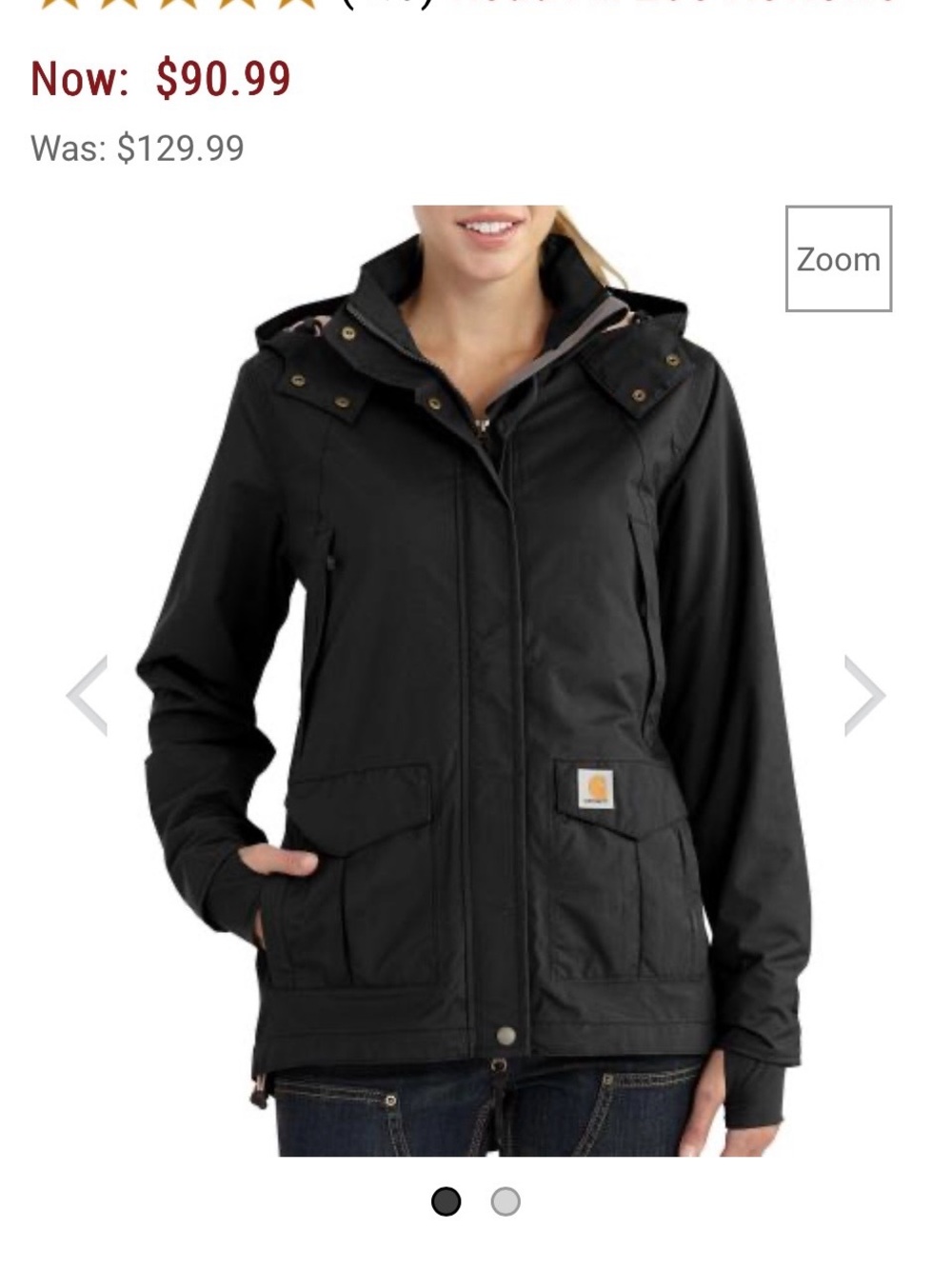 Carhartt Women's Black Hooded Utility Jacket